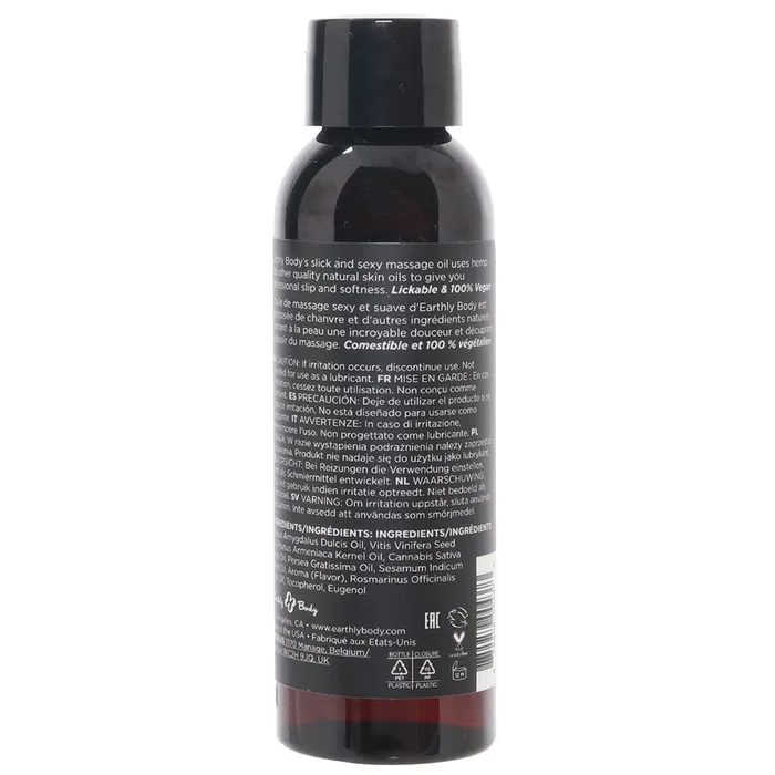 Couples Earthly Body Edible Massage Oil 2oz60ml in Succulent Strawberry