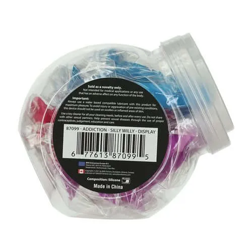 Dildos BMS Enterprises Addiction Silly Willy Glow in the Dark Mini Dongs Playful Pleasure in 4 Vibrant Colors