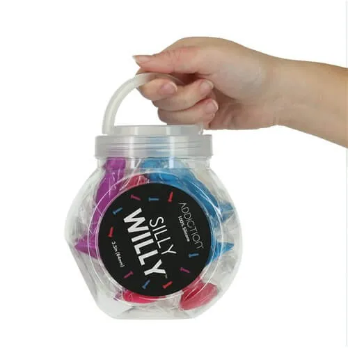 Dildos BMS Enterprises Addiction Silly Willy Glow in the Dark Mini Dongs Playful Pleasure in 4 Vibrant Colors