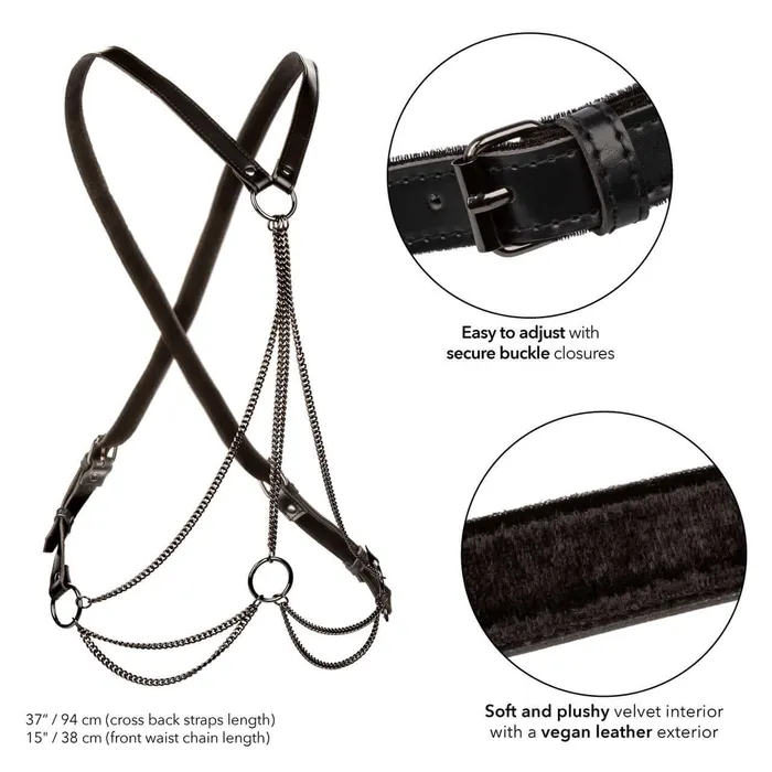 Female Sex Toys Euphoria Collection Multi Chain Harness Adjustable Cross Back Design California Exotic Novelties