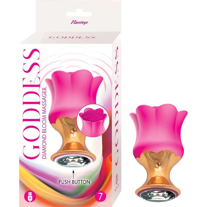 Goddess Diamond Blooming Massager Fuchsia Luxurious 7Function FlowerStyle Vibrator Nasstoys Vibrators