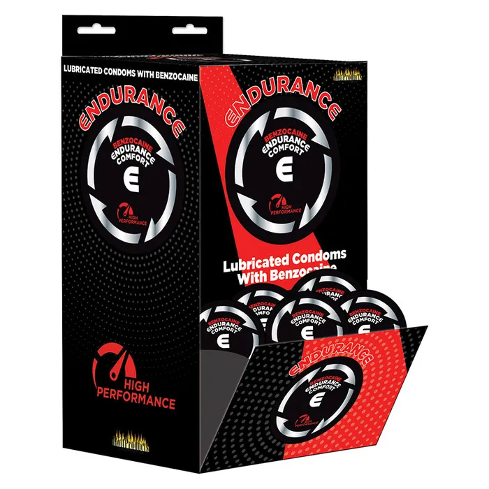 HOTT PRODUCTS Anal Endurance Comfort Benzocaine Condoms Display of 144pcs