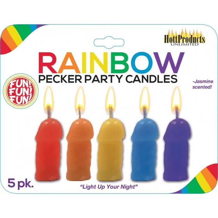 HOTT Products Anal RAINBOW PECKER PARTY CANDLES 5PK