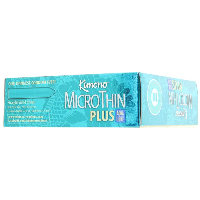 Kimono Male Sex Toys Kimono MicroThin Plus Aqualube Condoms in 24 Pack