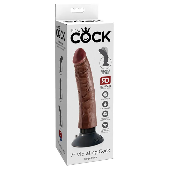 King Cock Vibrating CockBrown 7 PIPEDREAM Dildos