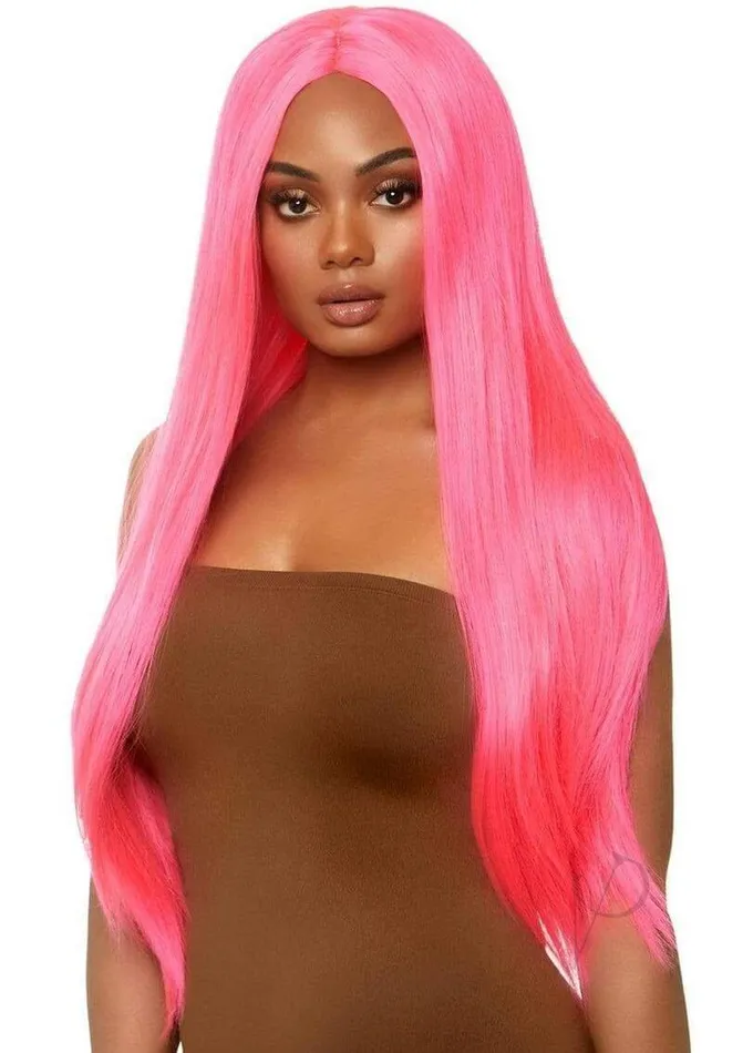 Leg Avenue Inc Female Sex Toys Long Straight 33 Cntr Part Wig Os Pnk
