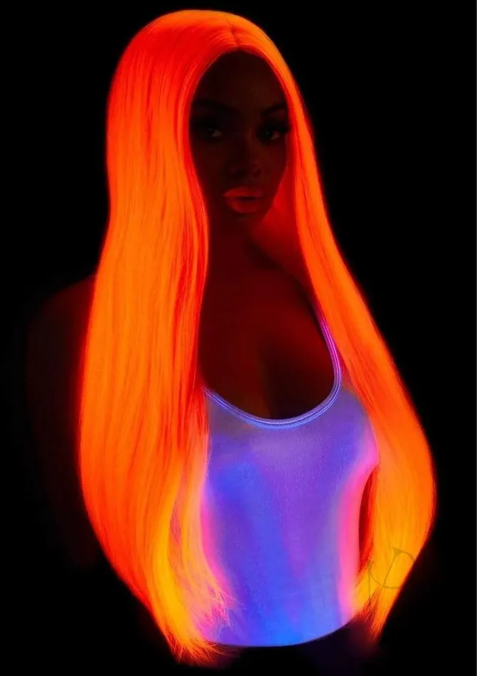 Leg Avenue Inc Female Sex Toys Long Straight 33 Cntr Part Wig Os Pnk