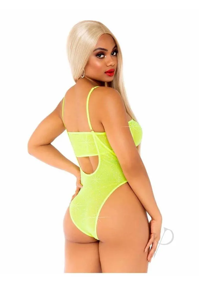 Leg Avenue Inc Rhinestone Mesh Bandeaubody Os 2pc Ylw Female Sex Toys