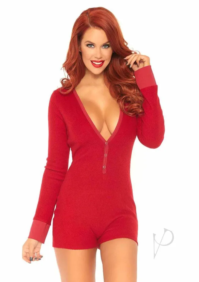 Leg Avenue Sweet Dreams Long Johns Romper Red Small Cozy Brushed Rib with Cheeky Back Flap Leg Avenue Inc Vibrators Leg Avenue Sweet Dreams Long Johns Romper Red Small Cozy Brushed Rib with Cheeky Back Flap Leg Avenue Inc Vibrators