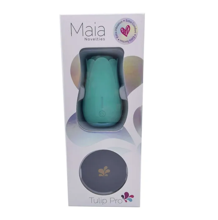 Maia Toys Vibrators Tulip Pro Suction Vibe Teal Rechargeable Vibrator