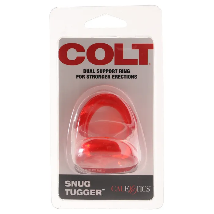 Male Sex Toys CalExotics Colt Snug Tugger Dual Support Ring in Red Male Sex Toys CalExotics Colt Snug Tugger Dual Support Ring in Red