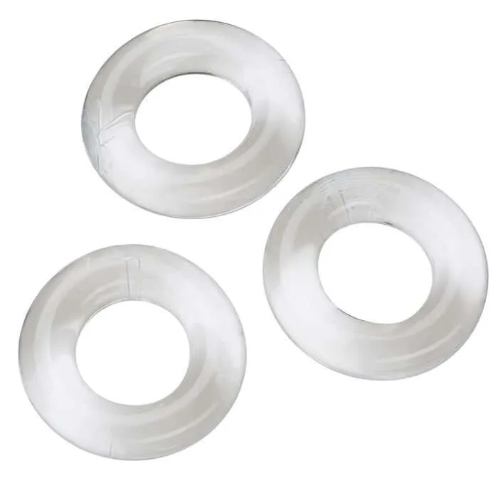 Male Sex Toys Cloud 9 Novelties Super Stretch Beaded Stay Hard Ring Combo Pack 3 Sizes Clear Cloud 9 Novelties