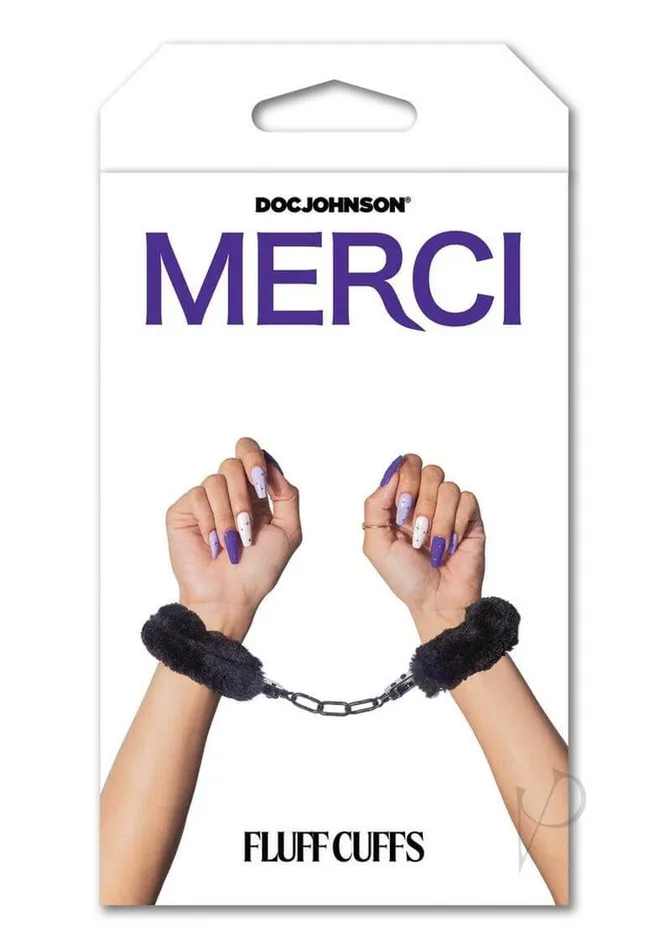 Merci Fluff Cuffs Black Faux Fur Covered Metal Bondage Cuffs Doc Johnson Enterprises Couples Merci Fluff Cuffs Black Faux Fur Covered Metal Bondage Cuffs Doc Johnson Enterprises Couples