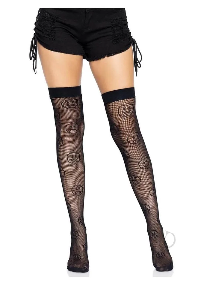Mood Swing Fishnet Thigh Highs Os Black Leg Avenue Inc Anal