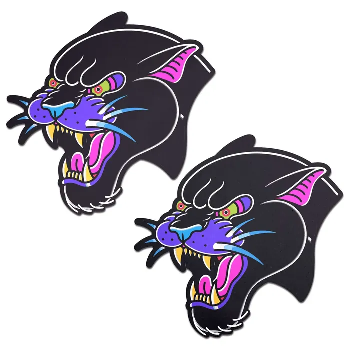 Pastease Anal Black Panther Pasties Roaring Cougar Tattoo Diamond Thom Nipple Covers by Pastease