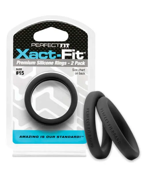 Perfect Fit Xact Fit 15 2pk Black Revolutionizing Cock Ring Sizing Perfect Fit Anal