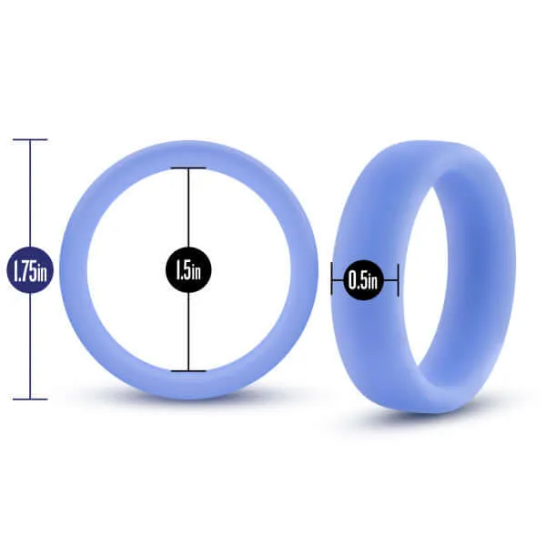 Performance Silicone Glo Cock Ring Blue Glow Blush Novelties Male Sex Toys