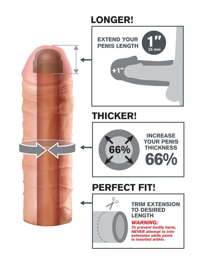 Pipedream Products Anal Fantasy XTensions Mega 1Inch Extension The Ultimate Pleasure Enhancer for Unbeatable Intimacy