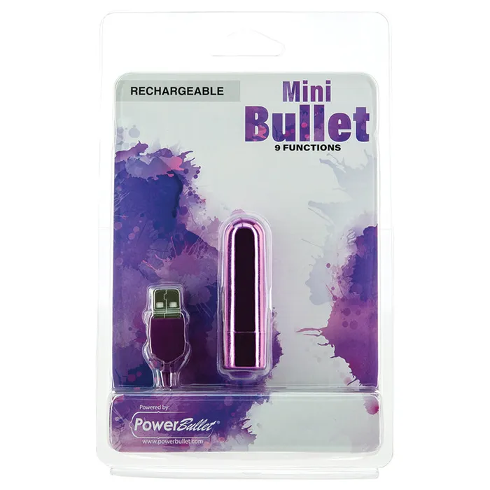 PowerBullet Mini 9 Function RechargeablePurple 25 BMS Vibrators