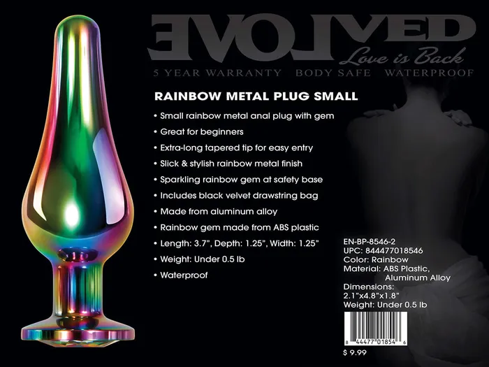 Rainbow Metal Plug Small Evolved Novelties Anal