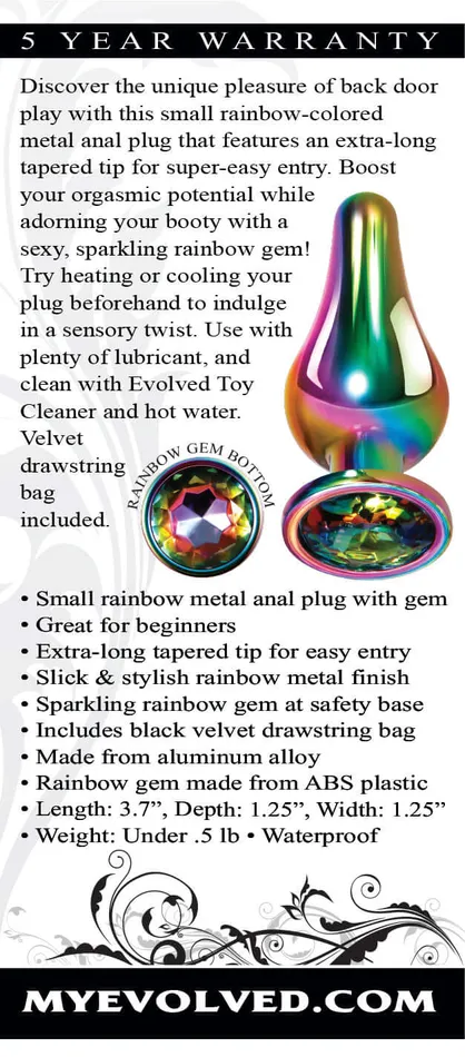 Rainbow Metal Plug Small Evolved Novelties Anal