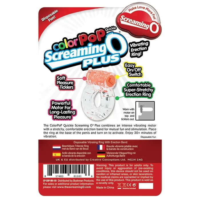 Screaming O ColorPoP Quickie PlusOrange SCREAMING O Male Sex Toys