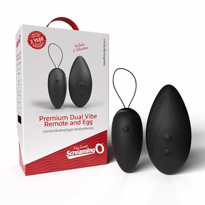 Screaming O Vibrators Screaming O Premium Dual Vibe Remote Control and Egg Black Screaming O Vibrators Screaming O Premium Dual Vibe Remote Control and Egg Black
