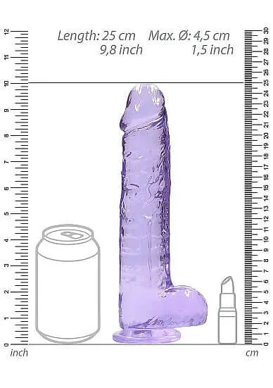 SHOTS AMERICA Dildos Real Cock 9 inches Realistic Dildo with Balls Purple