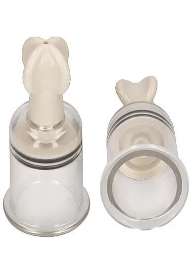 SHOTS AMERICA Female Sex Toys Pumped Nipple Suction Set Medium Transparent