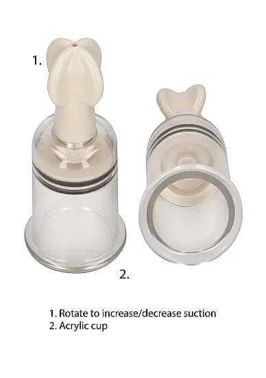 SHOTS AMERICA Female Sex Toys Pumped Nipple Suction Set Medium Transparent