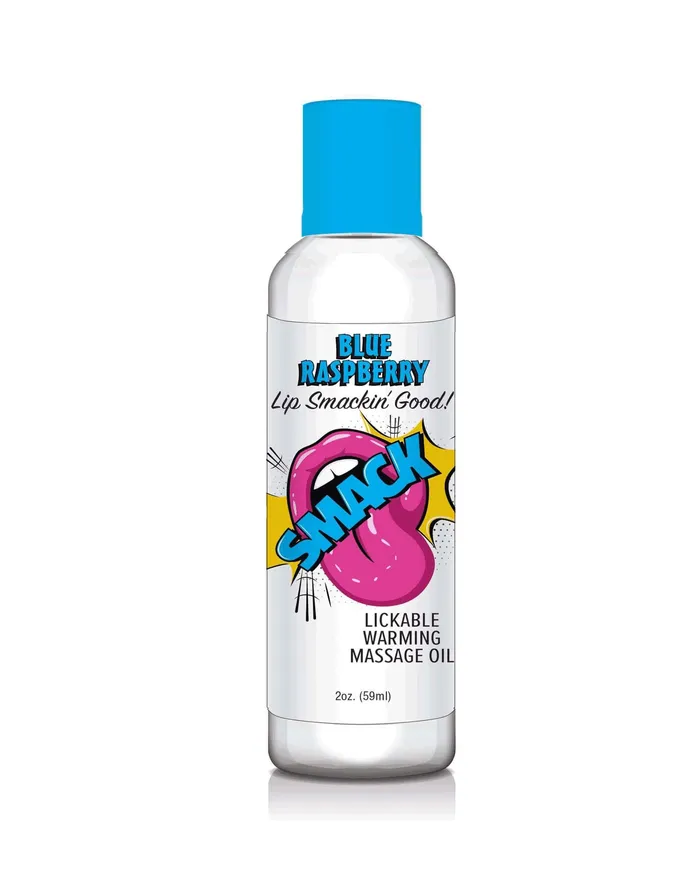 Smack Blue Raspberry Warming Massage Oil 2 Oz Elevate Your Massage Experience with Flavor Little Genie Couples Smack Blue Raspberry Warming Massage Oil 2 Oz Elevate Your Massage Experience with Flavor Little Genie Couples