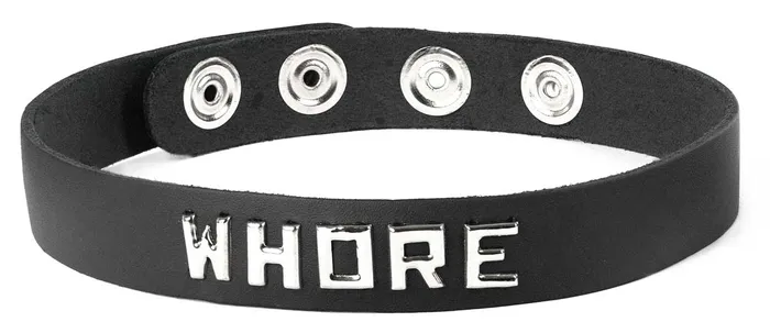 Spartacus Leather Word Band Collar Whore from Spartacus Leathers Restraints Spartacus Leather Word Band Collar Whore from Spartacus Leathers Restraints