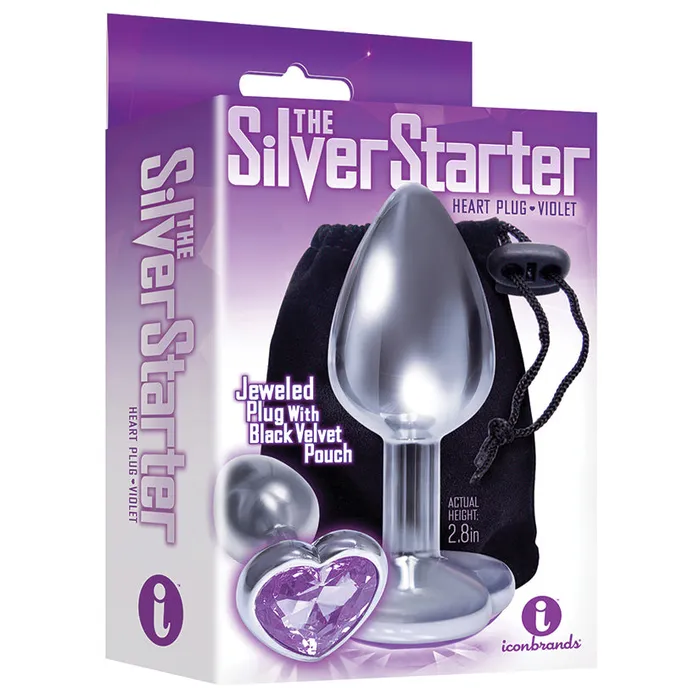 The 9s The Silver Starter Bejeweled Heart PlugViolet ICON BRANDS Anal