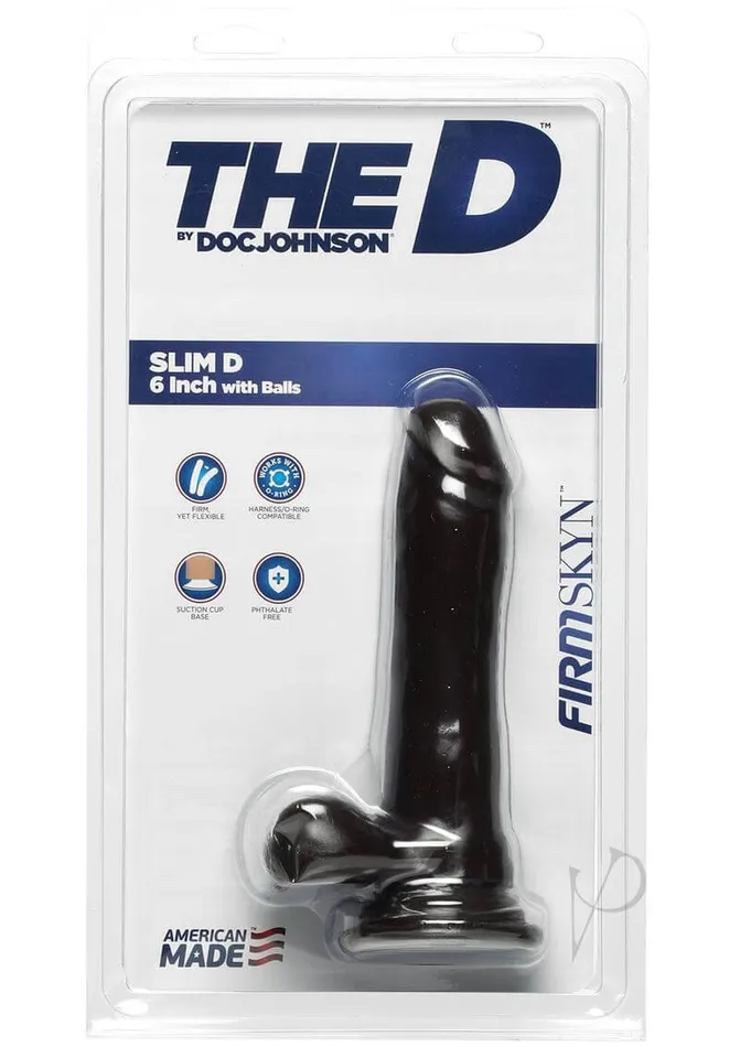 The D Slim D with Balls Firmskyn 65 Chocolate Realistic Pleasure Doc Johnson Enterprises Female Sex Toys The D Slim D with Balls Firmskyn 65 Chocolate Realistic Pleasure Doc Johnson Enterprises Female Sex Toys