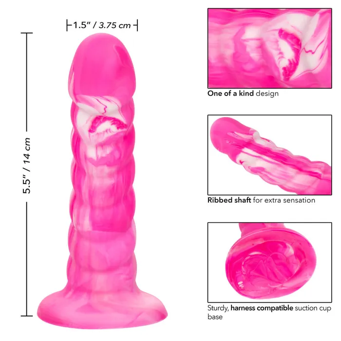 Twisted Love Twisted Ribbed Probe Pink Premium Silicone Pleasure Tool California Exotic Novelties Vibrators