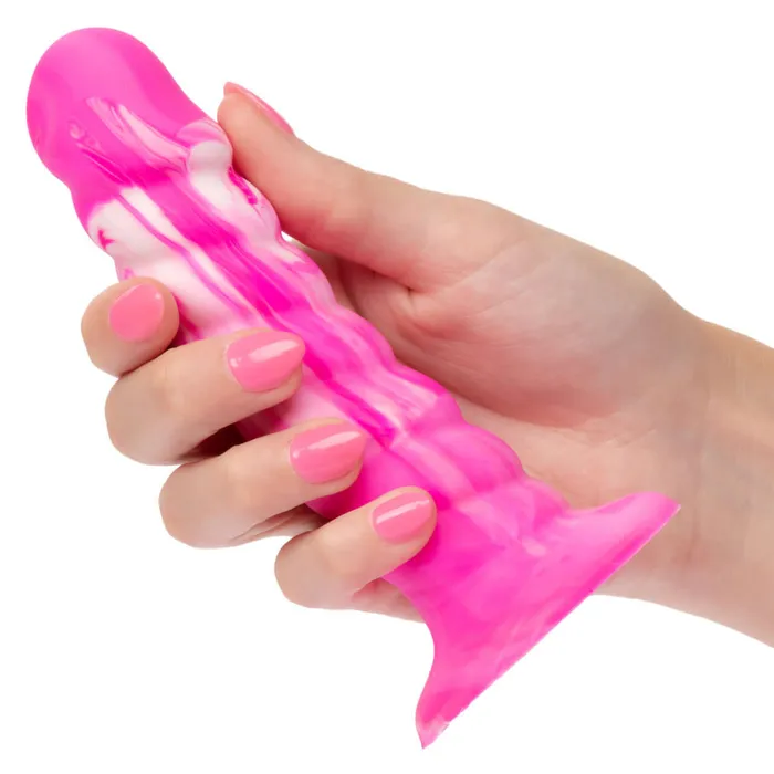 Twisted Love Twisted Ribbed Probe Pink Premium Silicone Pleasure Tool California Exotic Novelties Vibrators