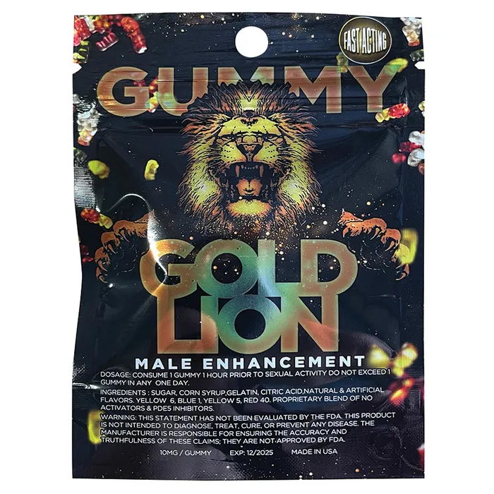 Vibrators Gold Lion Gummy Single Pack COUSINS GROUP