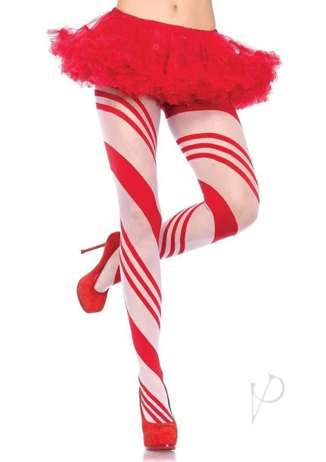 Vibrators Leg Avenue Inc Spandex Candy Striped Hose Os Redwht