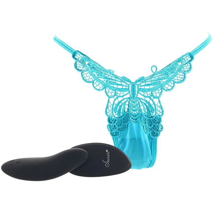XGen Vibrators Blue Butterfly Thong Remote Panty Vibe XL