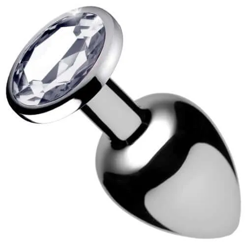 XR Brands Anal Booty Sparks Clear Gem Medium Anal Plug Sparkling Pleasure for Sensational Play