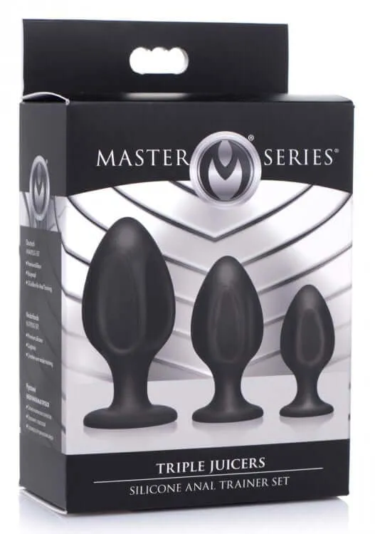 XR Brands Anal Master Series Triple Juicers Anal Training Set 3 Sizes Premium Silicone Suction Cup Base XR Brands Anal Master Series Triple Juicers Anal Training Set 3 Sizes Premium Silicone Suction Cup Base
