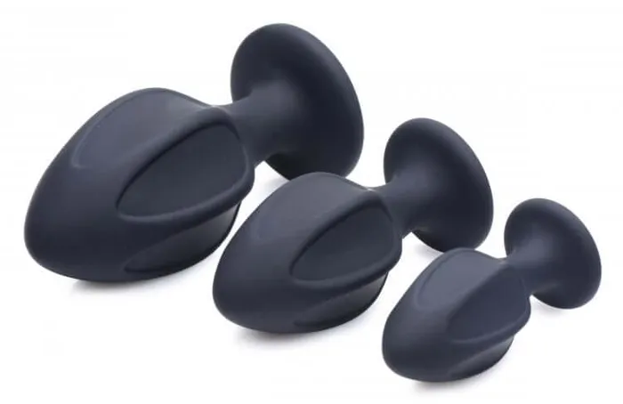 XR Brands Anal Master Series Triple Juicers Anal Training Set 3 Sizes Premium Silicone Suction Cup Base