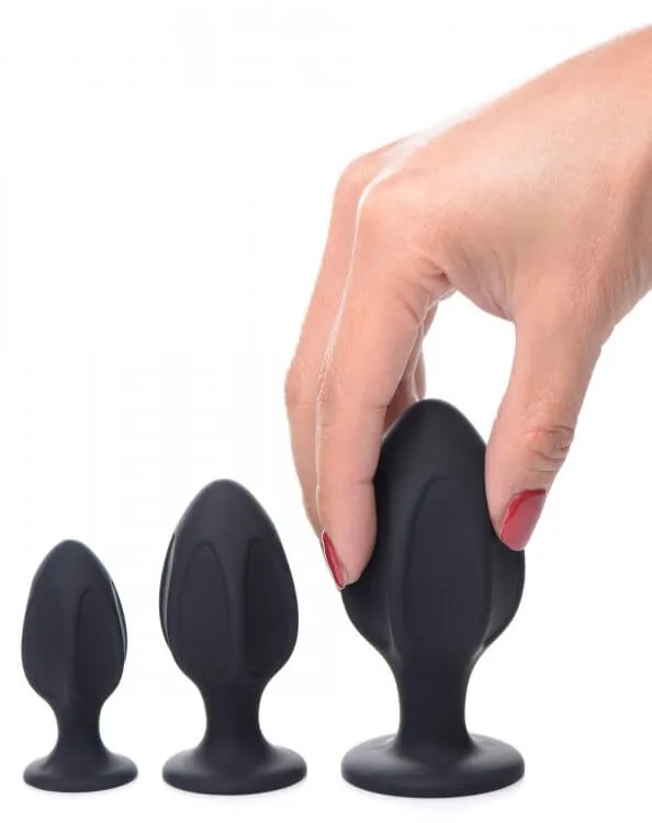 XR Brands Anal Master Series Triple Juicers Anal Training Set 3 Sizes Premium Silicone Suction Cup Base