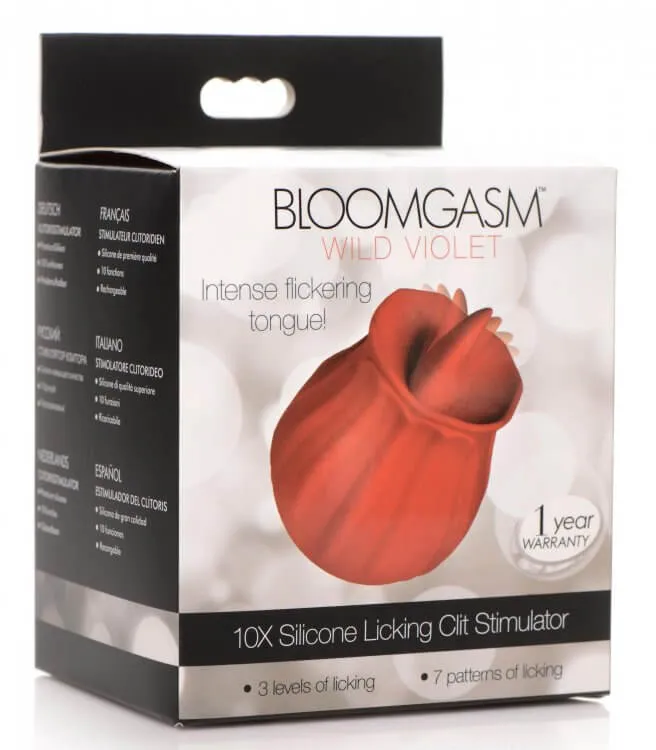 XR Brands Vibrators Inmi Bloomgasm Wild Violet 10X Licking Stimulator Red