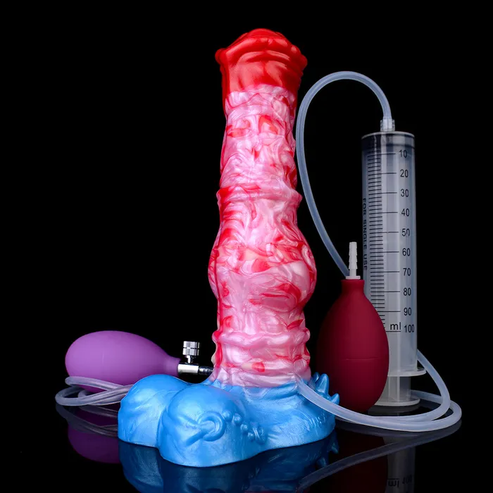 Anal FAAK 5242 Ejaculating Inflatable Dragon Dildo Anal Butt Plug