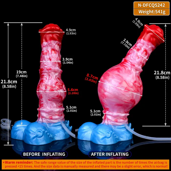 Anal FAAK 5242 Ejaculating Inflatable Dragon Dildo Anal Butt Plug
