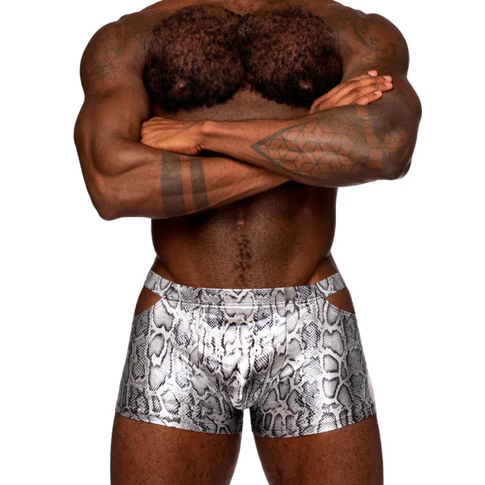 Anal Male Power snaked Pouch Short XLarge Silverblack Anal Male Power snaked Pouch Short XLarge Silverblack