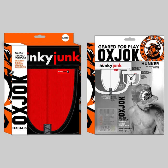 Anal Oxjok Hunker ComfyPouch SliderStrap Jock Red Hot Small