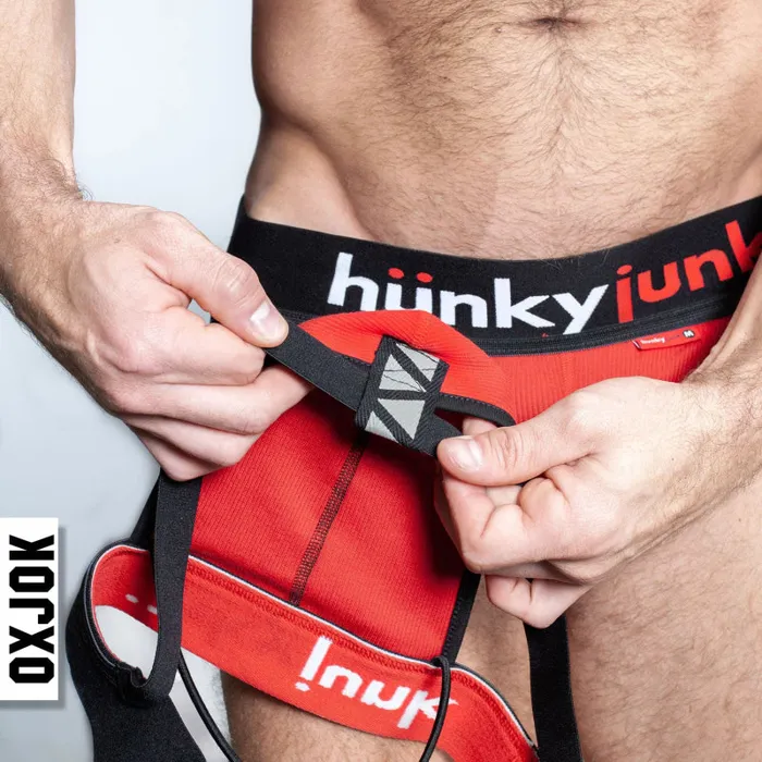 Anal Oxjok Hunker ComfyPouch SliderStrap Jock Red Hot Small Anal Oxjok Hunker ComfyPouch SliderStrap Jock Red Hot Small