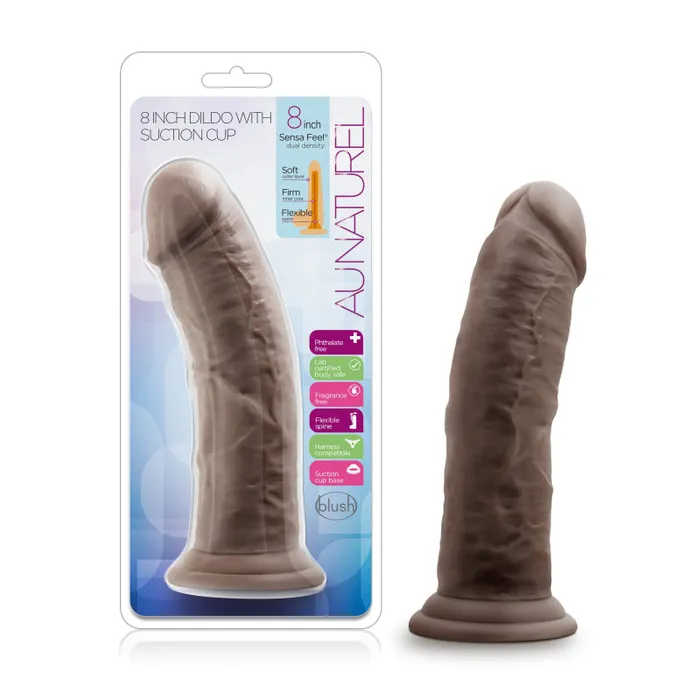 Au Naturel 8 Inch Dildo With Suction Cup Chocolate Blush Novelties Female Sex Toys Au Naturel 8 Inch Dildo With Suction Cup Chocolate Blush Novelties Female Sex Toys